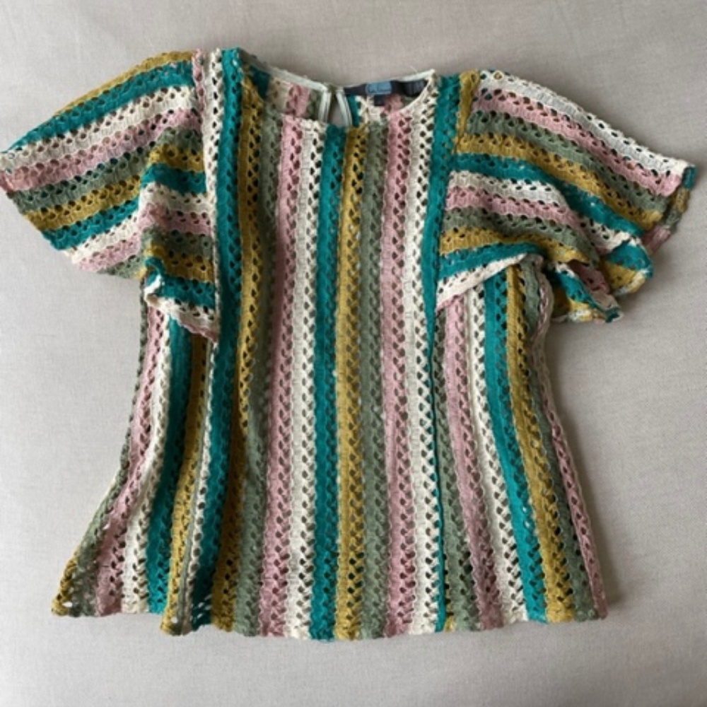 Anthropologie Top - Colorful Short Sleeve Blouse